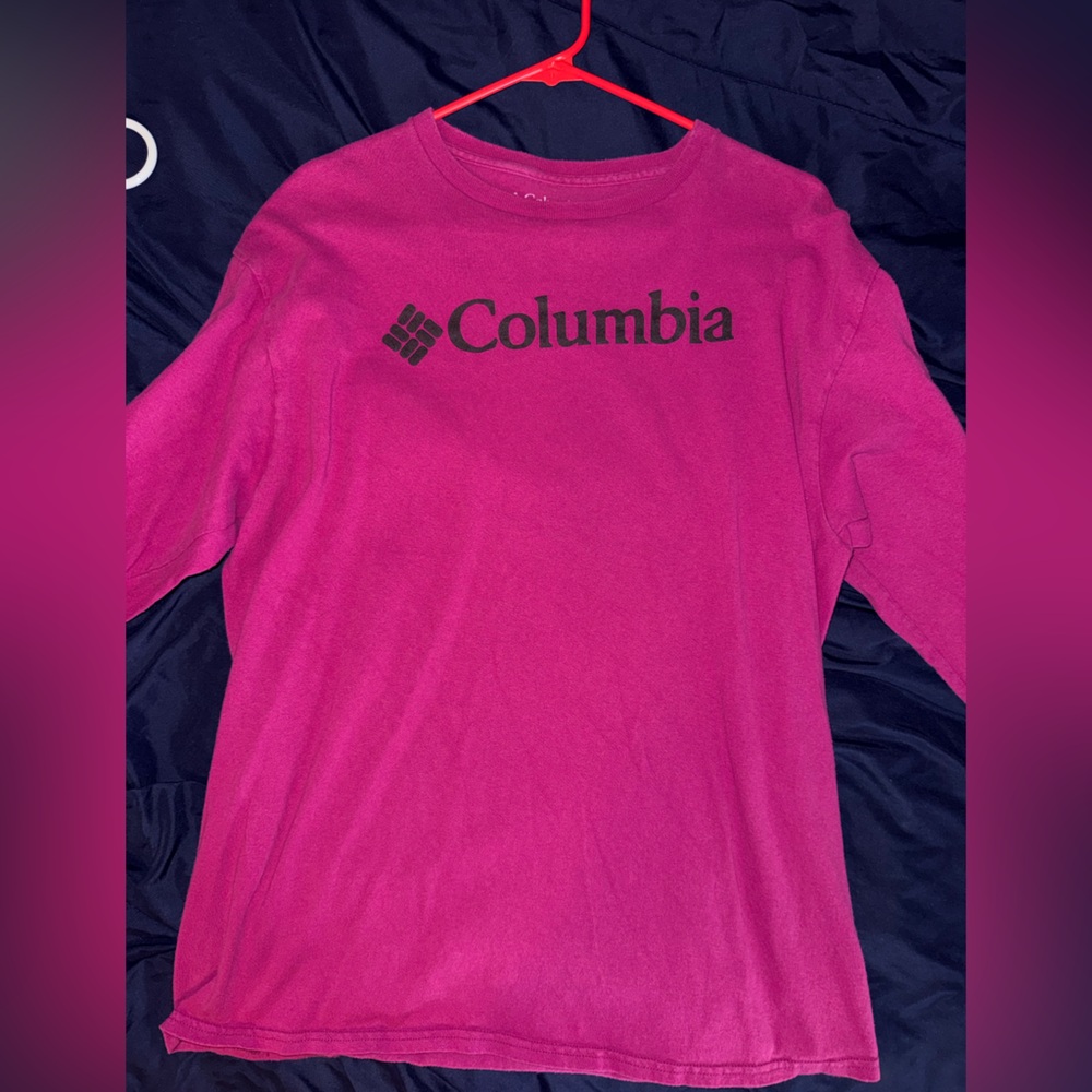 Men’s Columbia Pink Logo Long Sleeve Tee